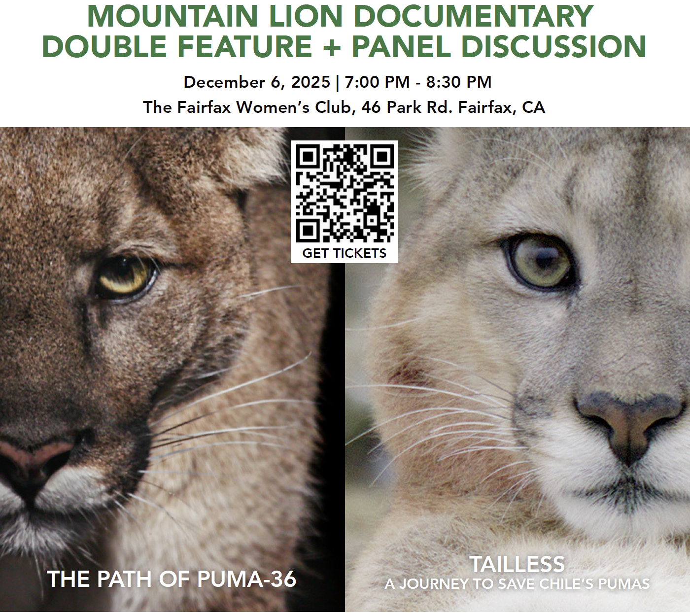 mountain lion documentary double feature poster art