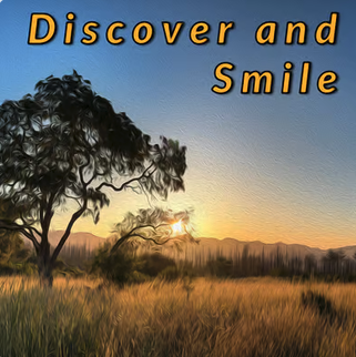 a sunset scene among oak trees and field grasses